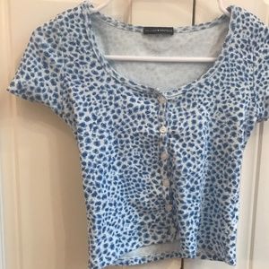 Brandy Melvile Blue Leopard Print Top🦋